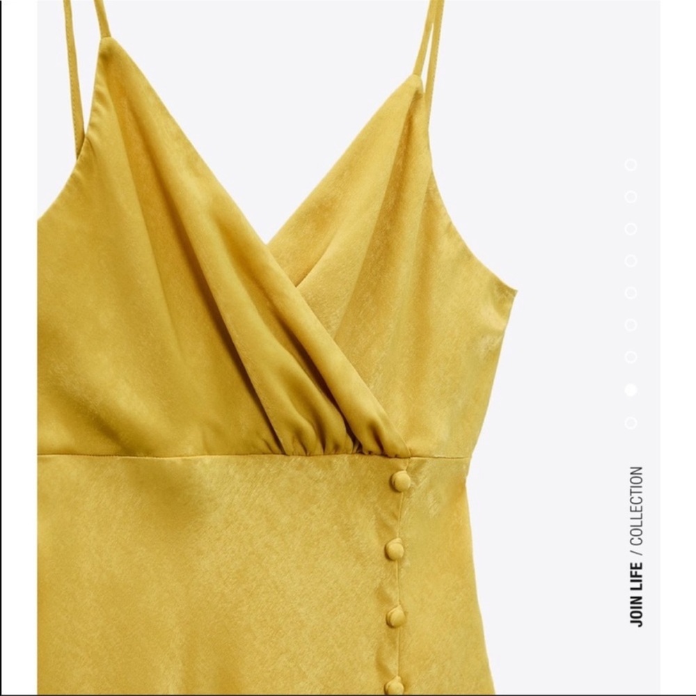 Zara mustard satin effect blogger dress - Picture 9 of 13